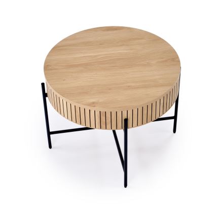 Tavolino da salotto DANTE Ø 67 cm marrone/nero