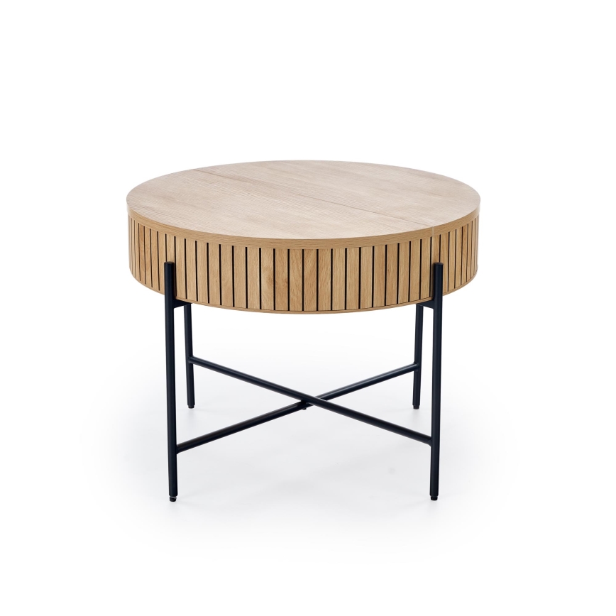 Tavolino da salotto DANTE Ø 67 cm marrone/nero
