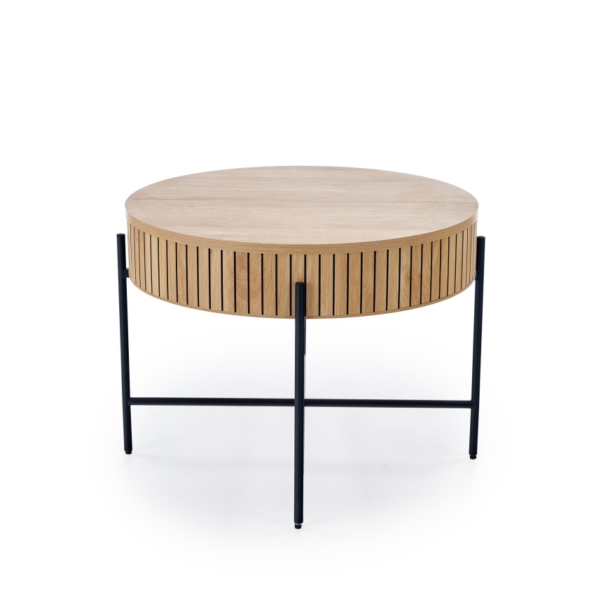 Tavolino da salotto DANTE Ø 67 cm marrone/nero