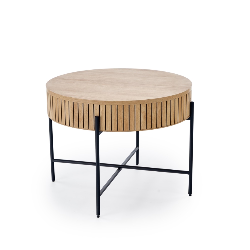 Tavolino da salotto DANTE Ø 67 cm marrone/nero
