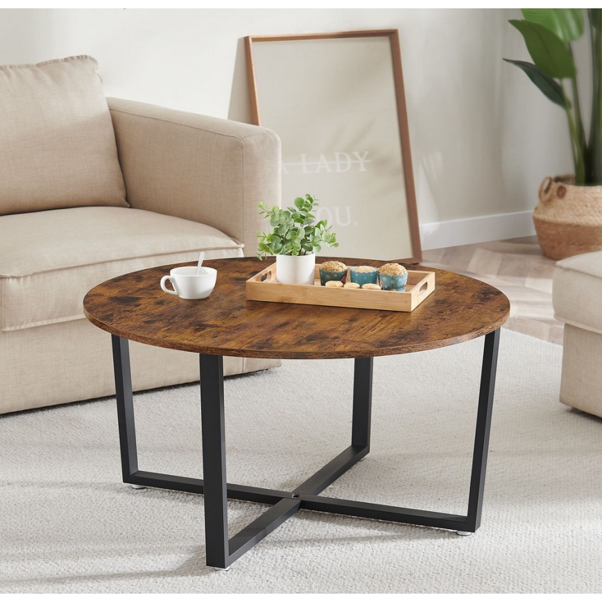 Tavolino da salotto ELDUR marrone/nero