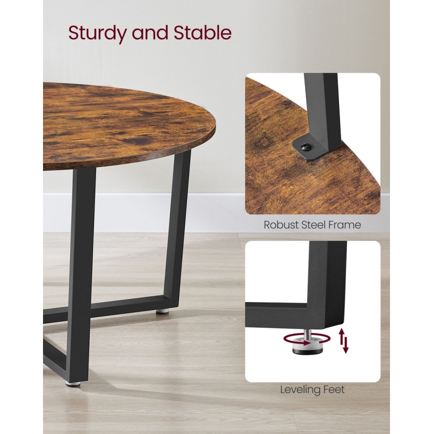 Tavolino da salotto ELDUR marrone/nero