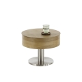 Tavolino da salotto ELEMENT con piano sollevabile Ø 60 cm, rovere/argento