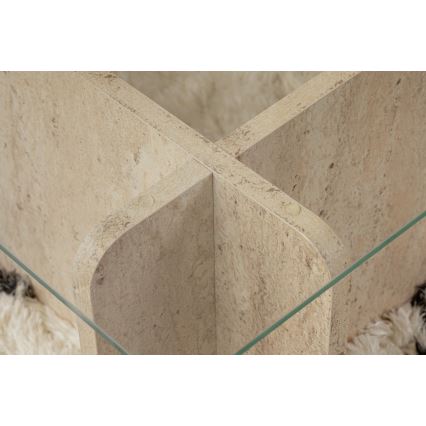 Tavolino da salotto ESCAPE 105x65 cm beige/trasparente