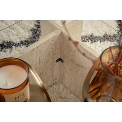 Tavolino da salotto ESCAPE 105x65 cm beige/trasparente