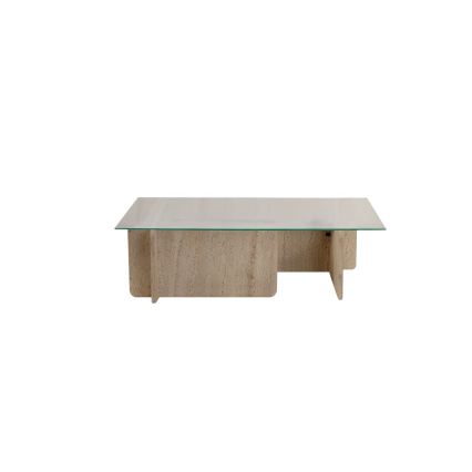 Tavolino da salotto ESCAPE 105x65 cm beige/trasparente