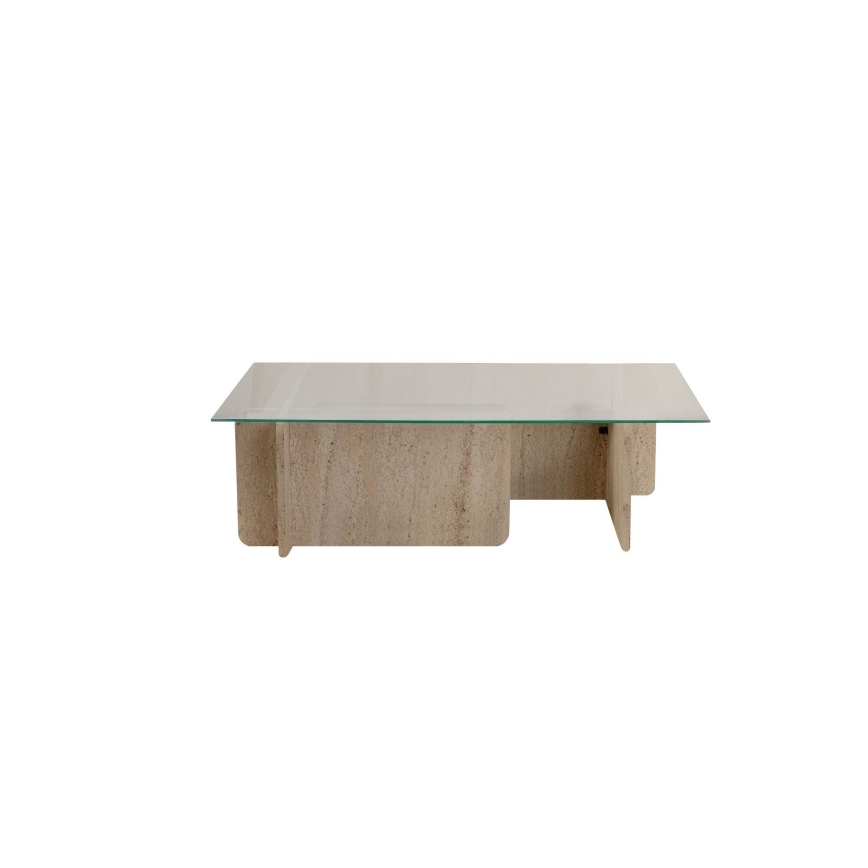 Tavolino da salotto ESCAPE 105x65 cm beige/trasparente