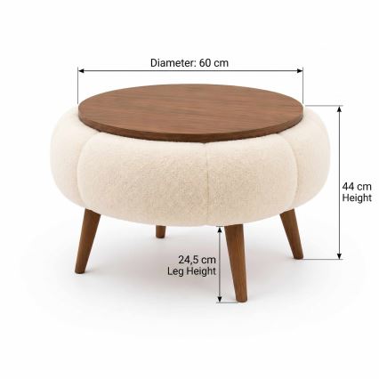 Tavolino da salotto FELPO Ø 45 cm beige/noce