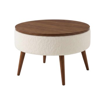 Tavolino da salotto FELPO Ø 60 cm bianco/noce
