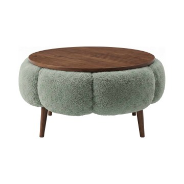 Tavolino da salotto FELPO Ø 60 cm verde/noce