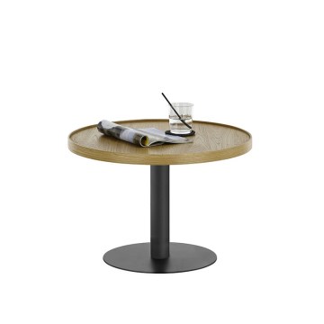 Tavolino da salotto FOCUS Ø 60 cm rovere/nero
