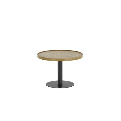 Tavolino da salotto FOCUS Ø 60 cm rovere/nero