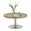 Tavolino da salotto FOCUS Ø 80 cm rovere/acciaio inox