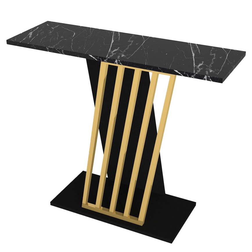 Tavolino da salotto GRAVITY 76,8x90 cm nero/oro