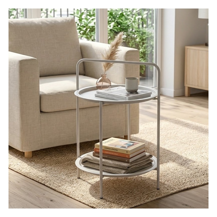 Tavolino da salotto HAGE 50x66 cm bianco