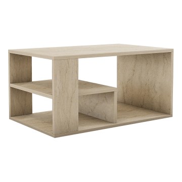 Tavolino da salotto JELIO, finitura effetto marmo beige