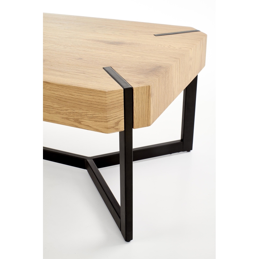 Tavolino da salotto LAVIDA 43x110 cm rovere dorato/nero