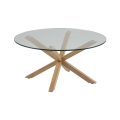 Tavolino da salotto LUCA 82 cm trasparente/rovere