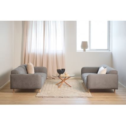 Tavolino da salotto LUCA 82 cm trasparente/rovere