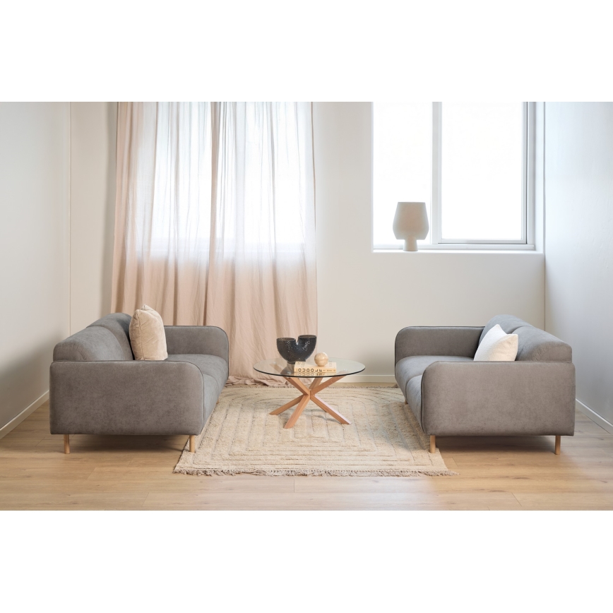 Tavolino da salotto LUCA 82 cm trasparente/rovere