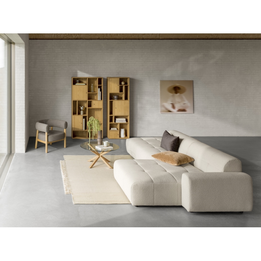 Tavolino da salotto LUCA 82 cm trasparente/rovere