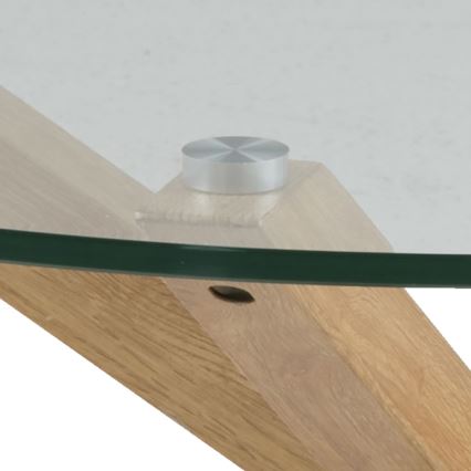 Tavolino da salotto LUCA 82 cm trasparente/rovere