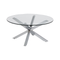 Tavolino da salotto LUCA 82 cm, vetro trasparente/finitura argento