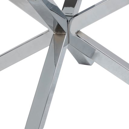 Tavolino da salotto LUCA 82 cm, vetro trasparente/finitura argento