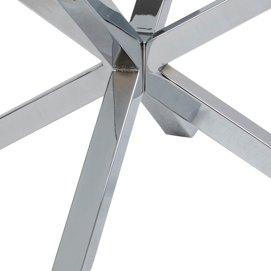 Tavolino da salotto LUCA 82 cm, vetro trasparente/finitura argento