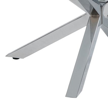 Tavolino da salotto LUCA 82 cm, vetro trasparente/finitura argento