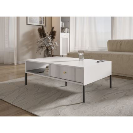 Tavolino da salotto LUE 104x68 cm bianco/nero