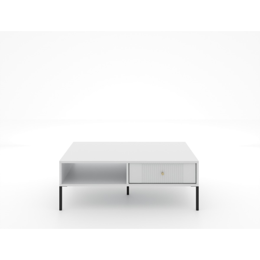 Tavolino da salotto LUE 104x68 cm bianco/nero
