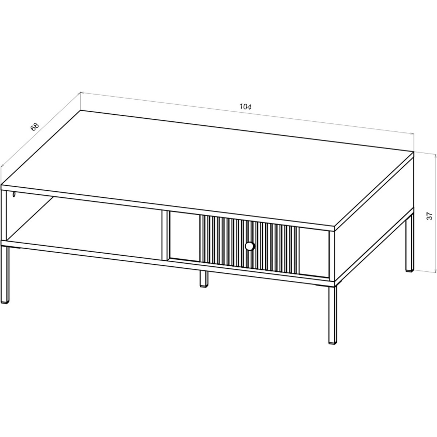 Tavolino da salotto LUE 104x68 cm bianco/nero