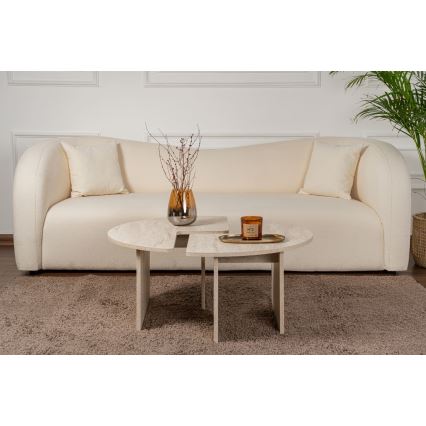 Tavolino da salotto LUVIA, finitura effetto marmo beige