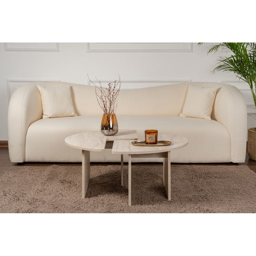Tavolino da salotto LUVIA, finitura effetto marmo beige