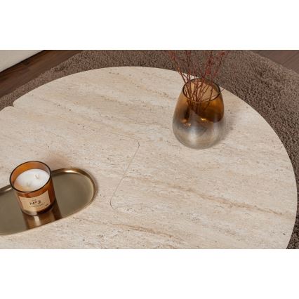 Tavolino da salotto LUVIA, finitura effetto marmo beige