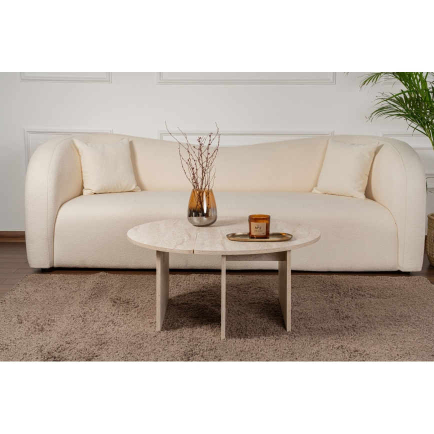 Tavolino da salotto LUVIA, finitura effetto marmo beige