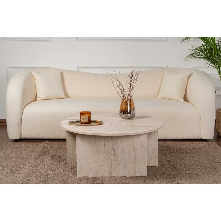 Tavolino da salotto LUVIA, finitura effetto marmo beige