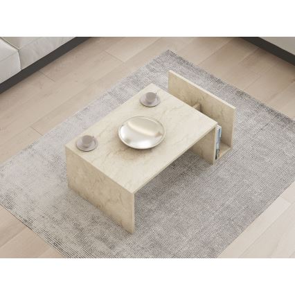 Tavolino da salotto MONEL con finitura effetto marmo beige