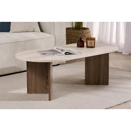 Tavolino da salotto NEL 119x60 cm beige/noce