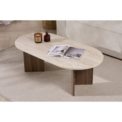 Tavolino da salotto NEL 119x60 cm beige/noce