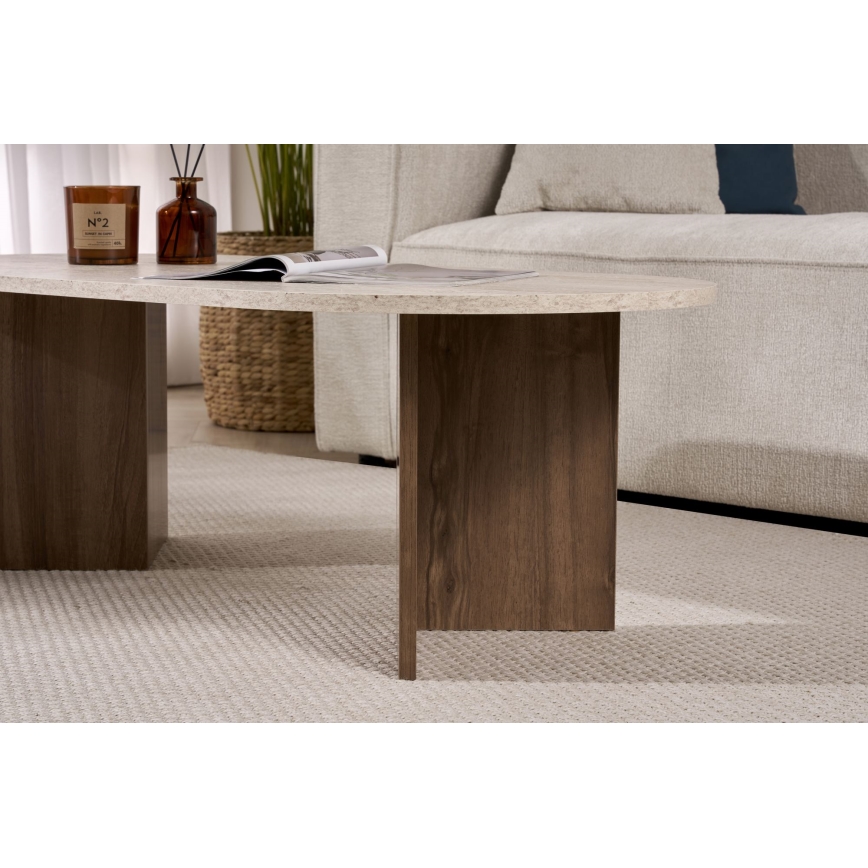Tavolino da salotto NEL 119x60 cm beige/noce