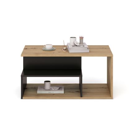 Tavolino da salotto NOTE 90x51 cm nero/rovere artisan