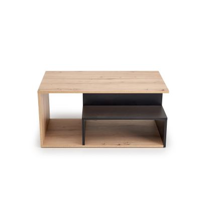 Tavolino da salotto NOTE 90x51 cm nero/rovere artisan