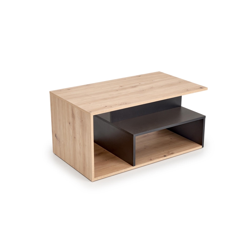 Tavolino da salotto NOTE 90x51 cm nero/rovere artisan