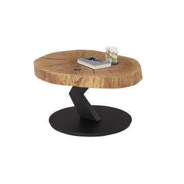 Tavolino da salotto ODIN Ø 75 cm rovere/nero
