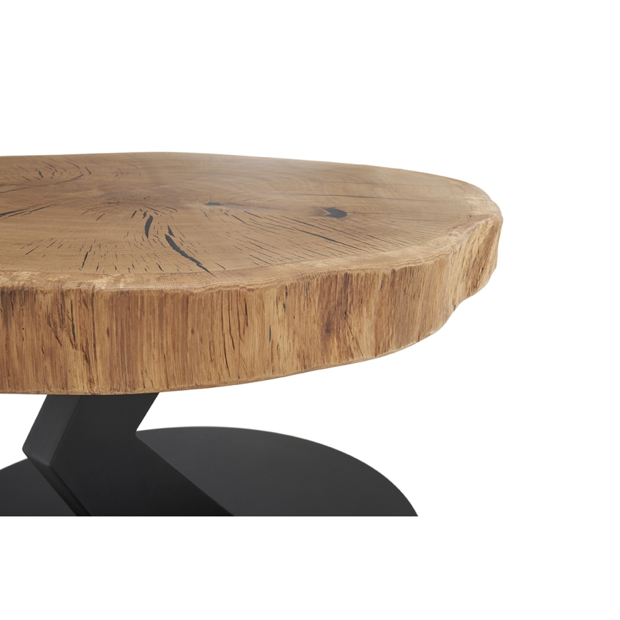 Tavolino da salotto ODIN Ø 75 cm rovere/nero