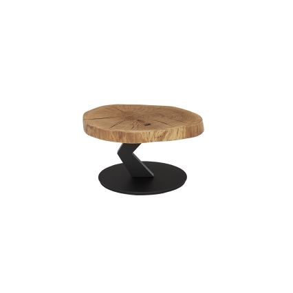 Tavolino da salotto ODIN Ø 75 cm rovere/nero