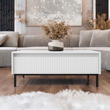 Tavolino da salotto OZMI 40x100 cm bianco