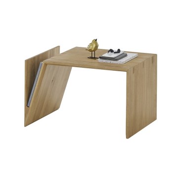 Tavolino da salotto PRISM 60x40 cm regolabile in verticale e in orizzontale, finitura rovere